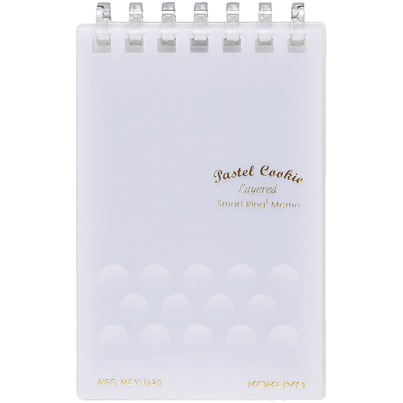 KOKUYO A7 Loose-Leaf Notebook, Pastel Cookie Compact Ultra-Thin Mini Vertical Flip Notebook, 5mm Grid, Transparent, 20 Sheets, WSG-MEYR520T