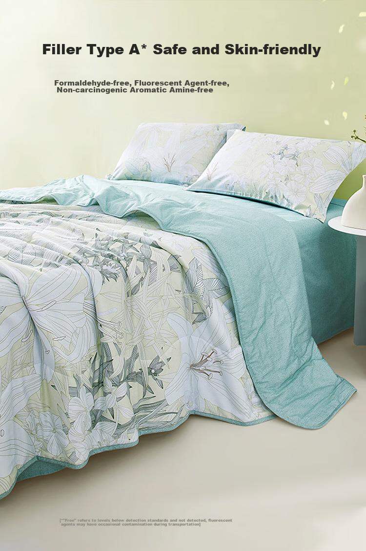 LUOLAI Home Textiles Machine Washable Summer Quilt, 100% Cotton Antibacterial And Anti-Mite Air Conditioning Comforter, Net Weight 3.9 Ji 3