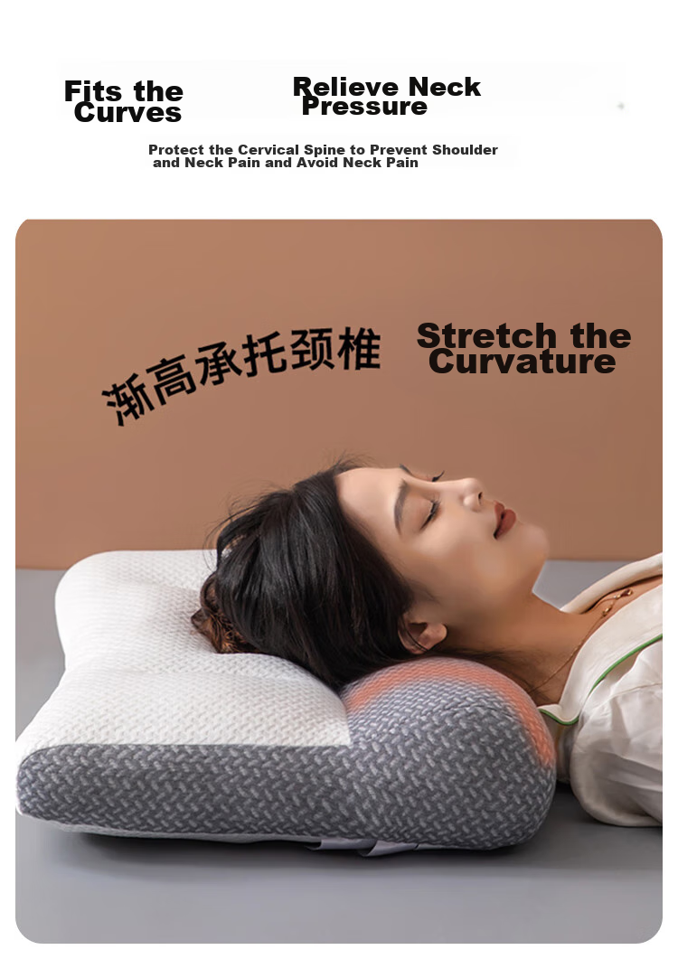 Yierman Pillow Neck Support Pillow for Cervical Spondylosis Deep Sleep Specialized Adult Men's Pillow Core Single Bed Home Use Extra Large One Pair Set 5