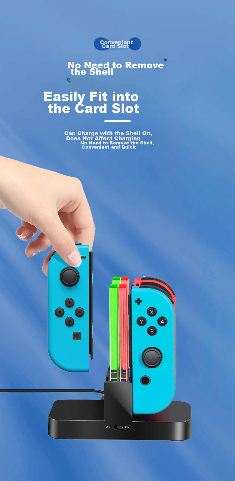 BUBM Switch Accessory, Original NS Controller JOY-CON Charging Dock, Dual Controller Stand for Switch-CDZ02 4
