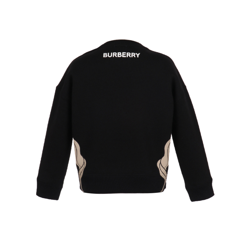 【巴宝莉女童卫衣】burberry 博柏利 奢侈品童装 女童黑色混纺独角兽