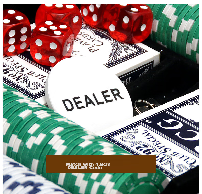 Huasheng Poker Chips Double-Sided Texas Hold'em 500 Code Dice Set H-025, 500 Pieces, Mahjong Chip Set 8