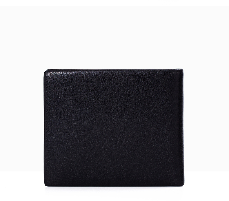 Pierre Cardin Men's Wallet, Top-Grain Leather, Short Style, Genuine Leather, High-End Purse, Gift Box, Suitable for Gifting, Black 18