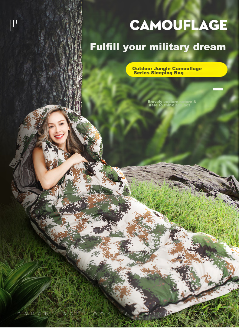BeiJiLang Thickened and Widened Autumn Winter Outdoor Warm Sleeping Bag Tent Camping Office Nap Cold Resistant Sleeping Bag Quilt 1