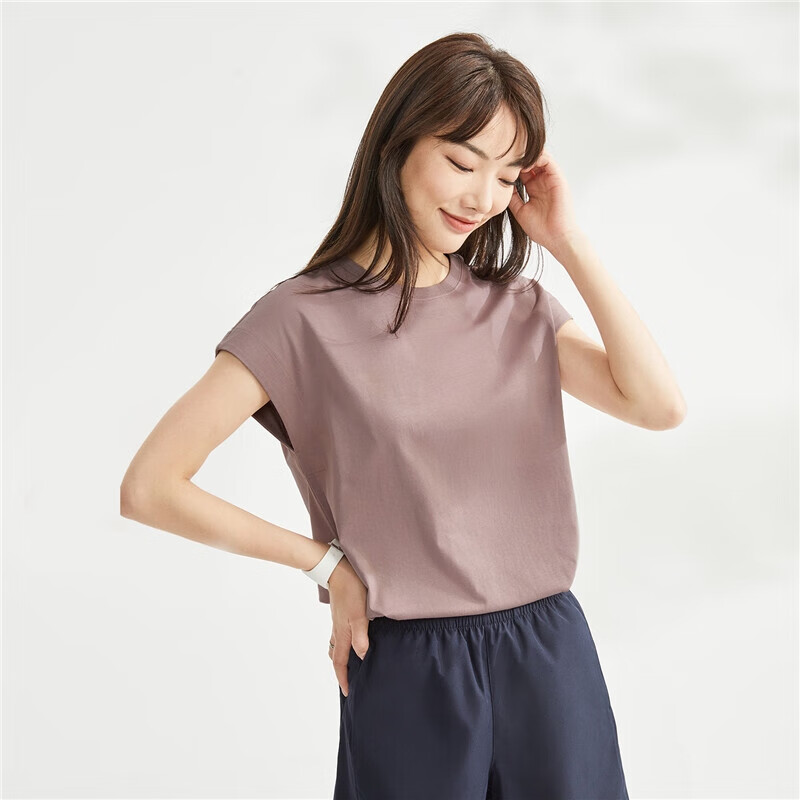 Женская футболка Giordano, летняя, однотонная, с коротким рукавом и круглым вырезом, из 100% хлопка, размер XL, цвет 10 Dolphin Gray