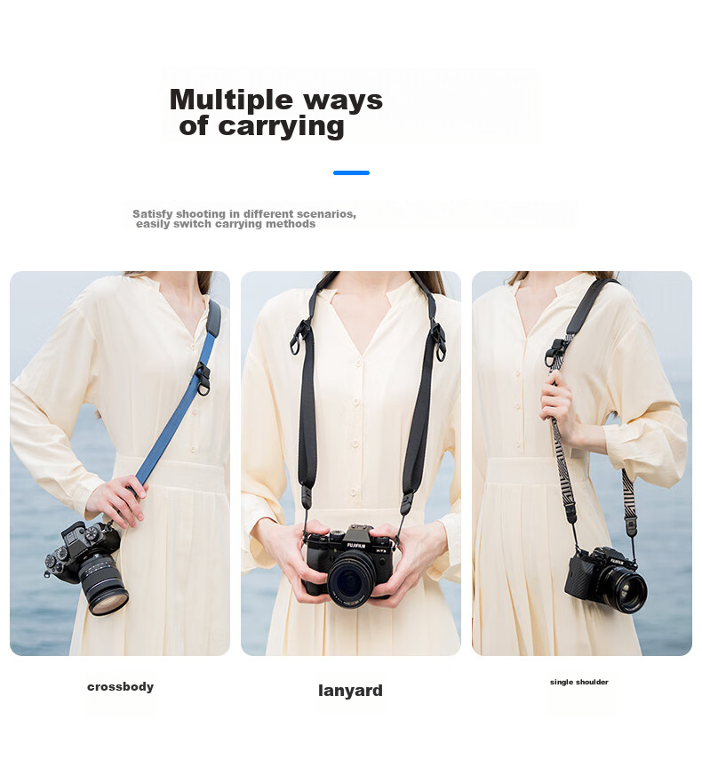 JJC Camera Shoulder Strap, Strap, Lanyard, Quick-Release for DSLR Cameras, Can Be Worn Over Neck Or Crossbody, Suitable for Canon, Nikon, Sony, Fuji (Random Old Or New Version) 11