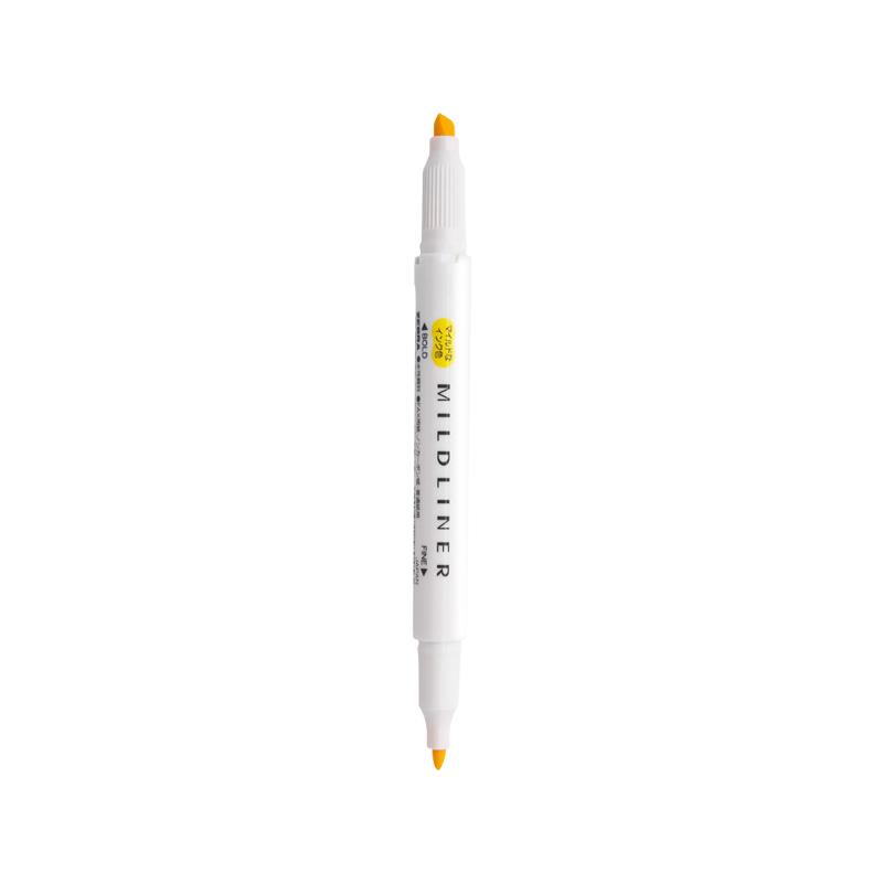 ZEBRA [Best-Selling Product] Dual-Tip Soft Highlighter Mildliner Series Single Color Marking Pen Student Marker WKT7 Lemon Yellow