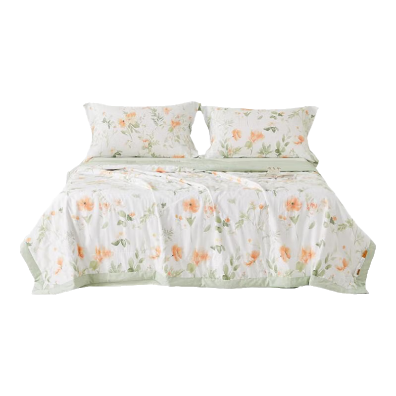 BEYOND Home Textiles Summer Cooling Quilt, Antibacterial, Washable, Pure Cotton Air Conditioning Quilt, Summer Comforter, Approximately 2.2 Jin (1.1 Kg), 150*210cm