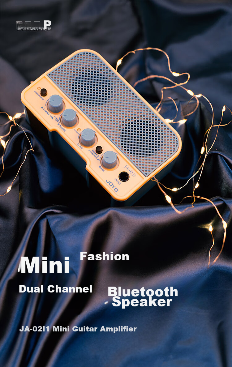 JOYO JA-02II Bluetooth Mini Smart Instrument Speaker, Universal Rechargeable Speaker for Ukulele And Guitar, Haitian Sky 1
