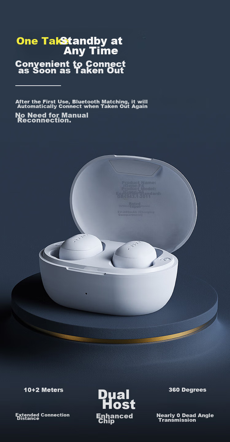 IGene [Long Battery Life, Noise-Cancelling Earbuds] 6.0 Bluetooth Headphones, Wireless In-Ear, High-Definition Sound Quality, Microphone for Calls, Music, Gaming, Low Latency, Invisible Cool Dog, NetEase Cloud Mobile Phone 16