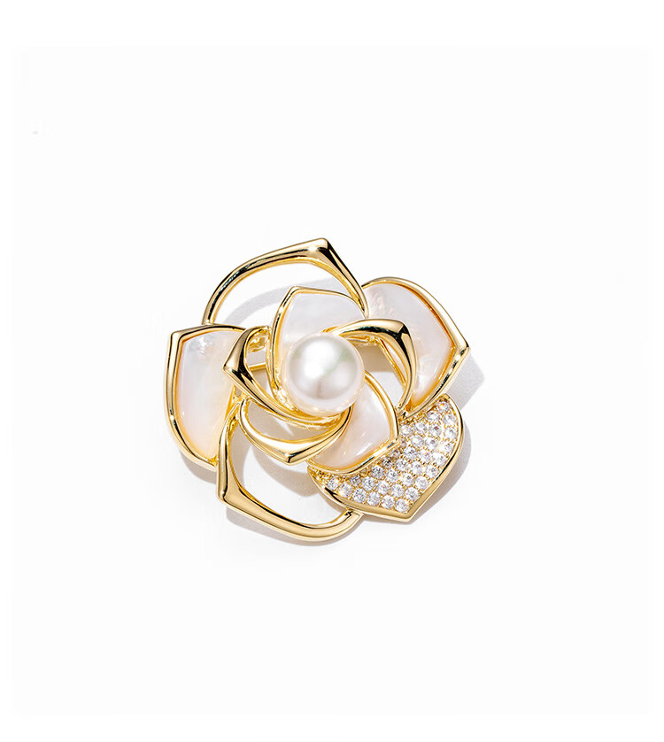Qlady Rose Flower Coat Brooch, High-End Women's Light Luxury Suit Pin Accessory, Birthday Mother's Day Gift for Mom 6