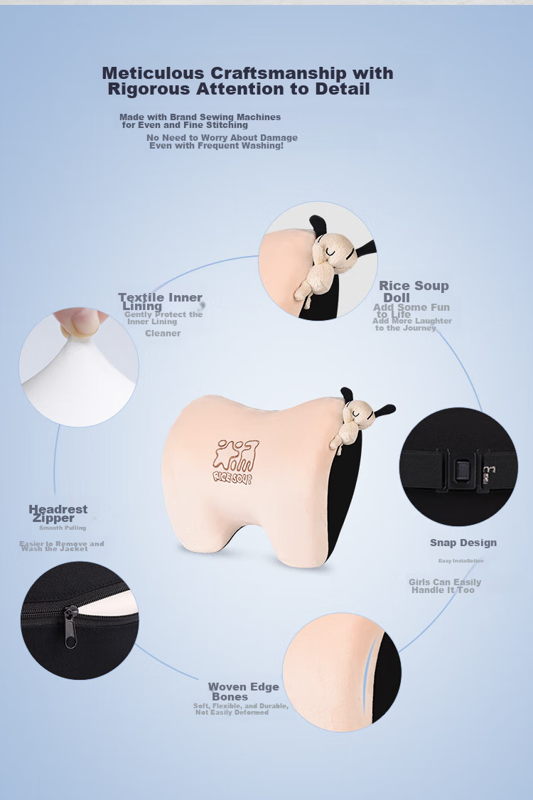 ICAROOM Car Headrest, In-Car Neck Pillow, Seat Cervical Support Cushion, Automotive Neck Pillow, Car Head And Neck Rest 12