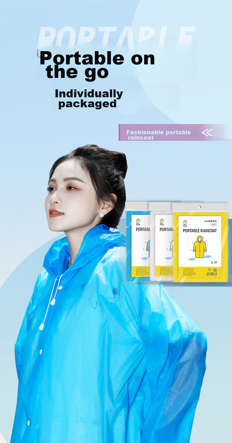 JOYTOUR Disposable Adult Raincoat, Portable Card Mini Compressed Pocket Raincoat for Travel, Hiking, And Mountaineering, Single Piece 1