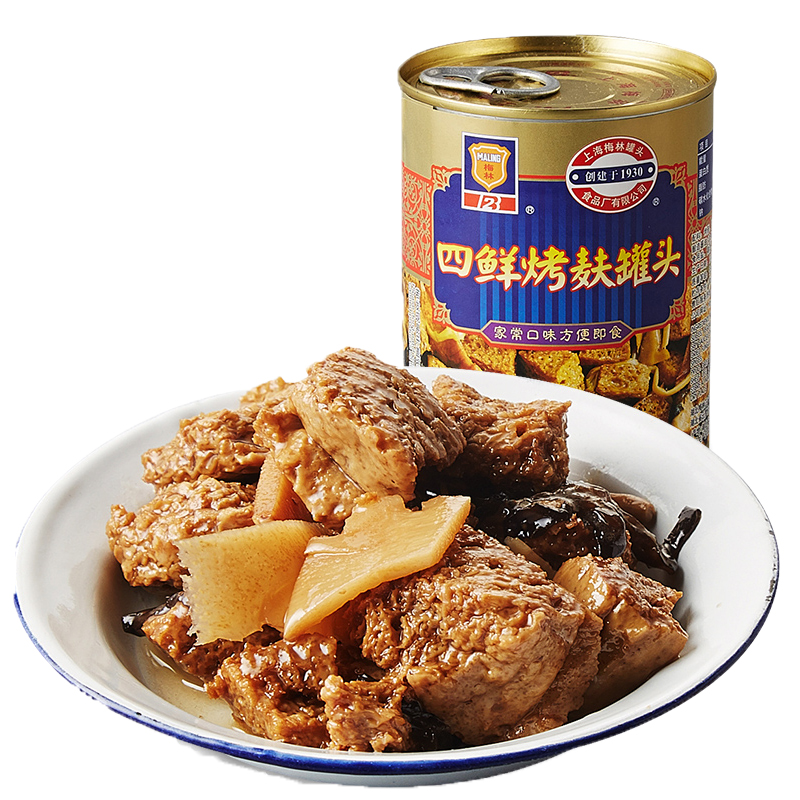 MALING 上海梅林 四鲜烤麸罐头354g 预制菜下饭菜罐头（包装更替）