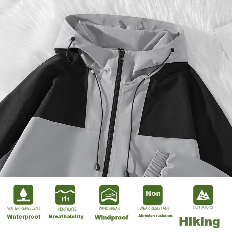 Baleno Men's Sports Woven Jacket, Spring And Autumn Outdoor Windproof Water-Resistant Casual Hooded Jacket, Simple Versatile Windbreaker