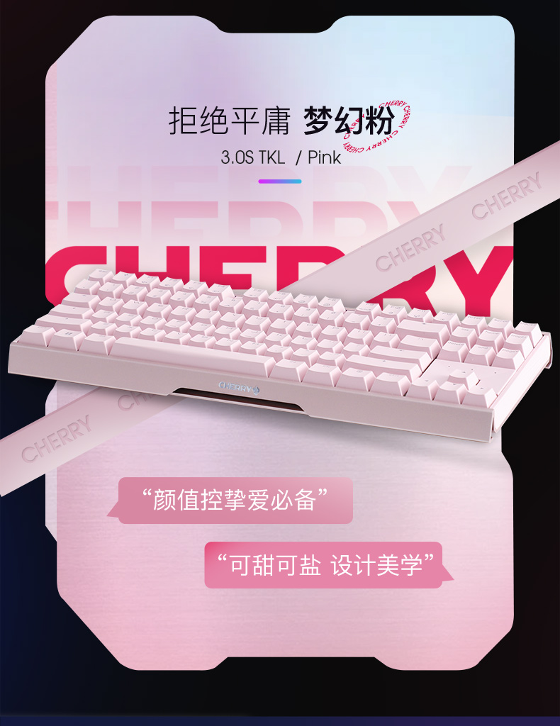 CHERRY MX3.0S TKL Mechanical Keyboard RGB Backlit Wired Gaming Keyboard 87-Key Black Brown Switch Office Typing Keyboard 2