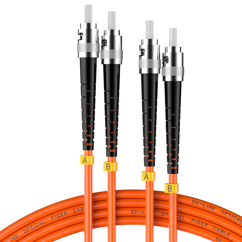 SK-LINK Fiber Patch Cable ST-ST Gigabit Multimode Duplex UPC Fiber Optic Cable Transceiver OM2 50/125um Low Smoke Halogen-Free 2m SK-TX1GMM-2STST2M