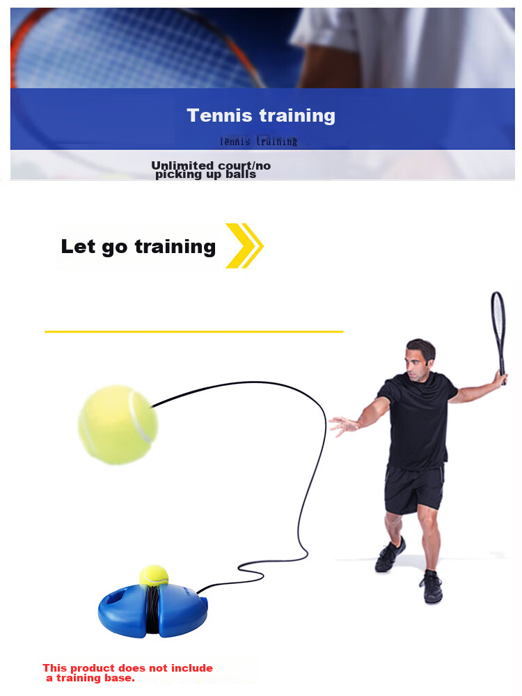 INVUI Tennis Balls with String, Single Player Rebound Training Wear-Resistant Stringed Tennis Balls, Pack of 4 1