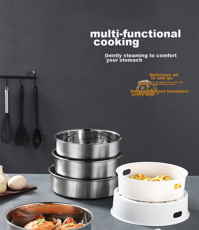 Jingwanhui Suitable for Midea Rice Cooker Steamer Ball Pot, 4L/5L Universal Rice Cooker Inner Steamer Rack, Steaming Tray, Steamer Basket, Ball Pot Inner Liner Size 20.1-20.8CM with Handle W808 8