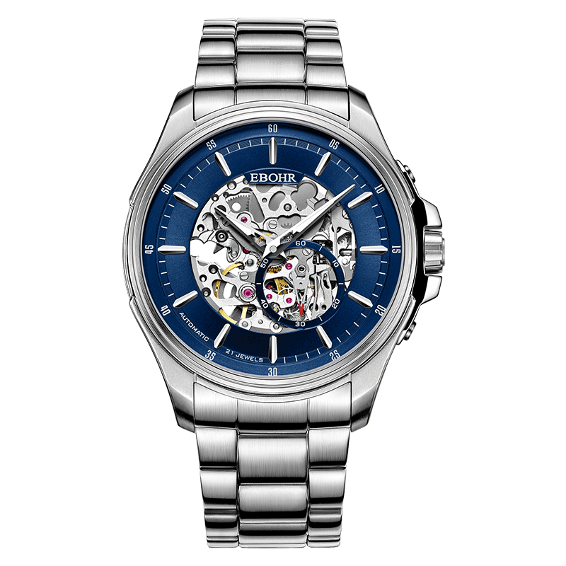 EBOHR Men's Explorer Series, Trendy Blue Fashion Mechanical Watch for Men, Birthday And Mid-Autumn Festival Gift, 51280314