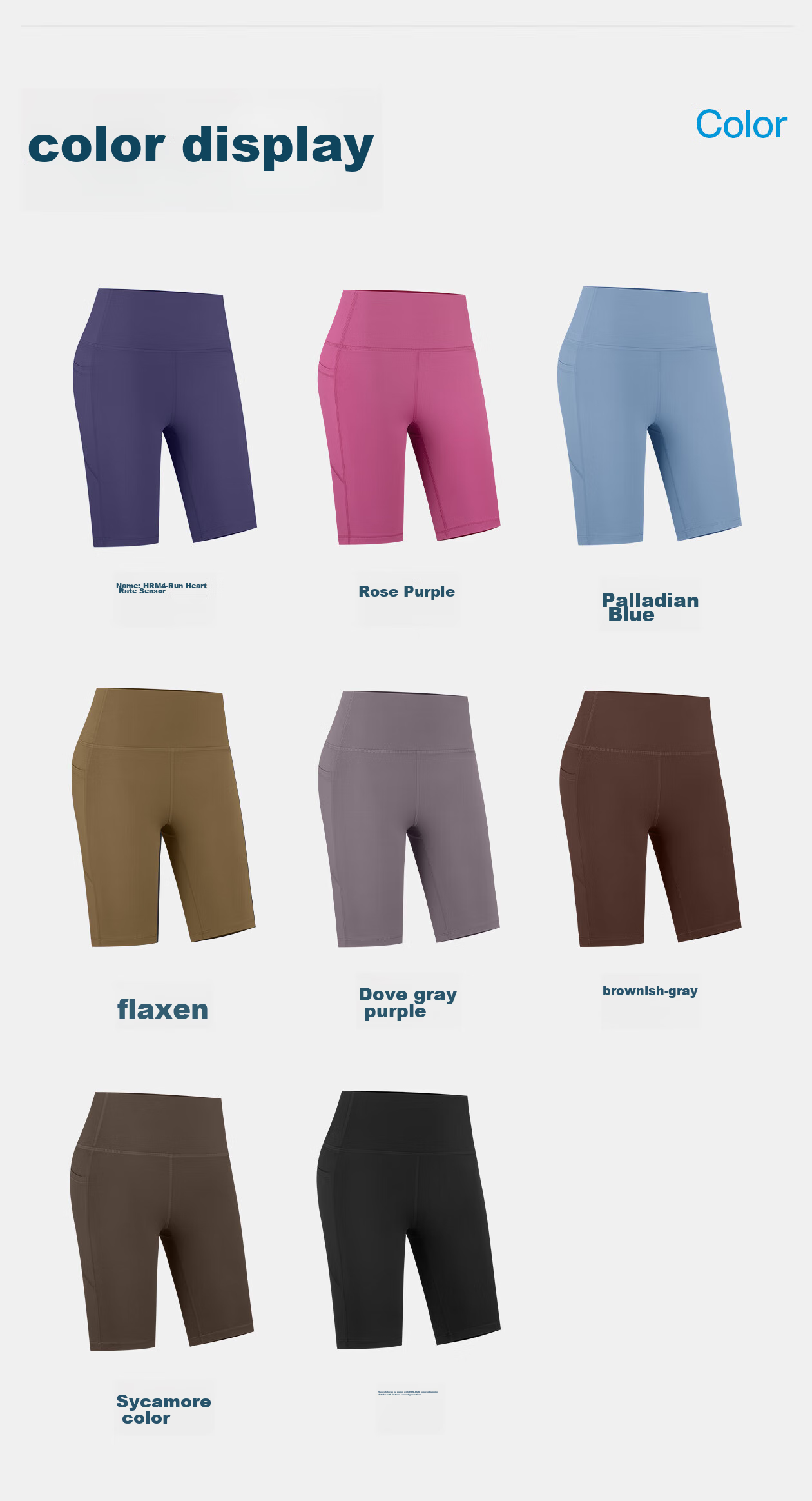 VFU Xingqing 5-Minute Yoga Pants Outdoor Sports Cycling Pants High Waist Butt-Lifting Tight Shorts Ash Gray Blue S 40