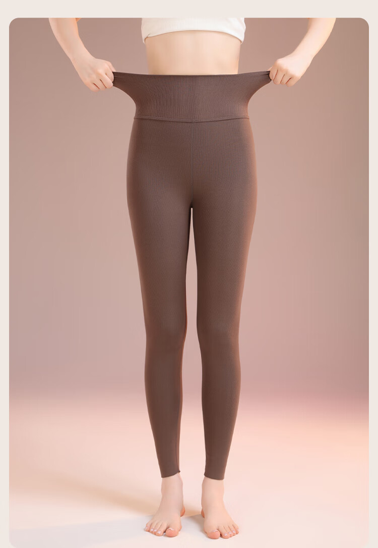 Ordifen [Warm And Antibacterial] Thermal Underwear for Women, Autumn And Winter High-Waist Tummy Control Seamless Tight Pants, Anti-Pilling, Coffee Color, XL 17