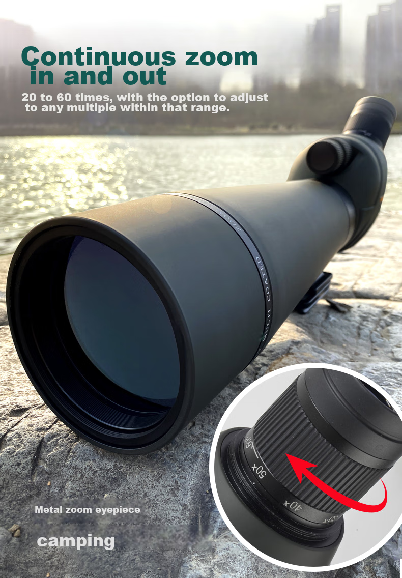SAGA Professional Variable Zoom Birdwatching Telescope 20-60x High Power HD Spotting Scope Compatible with DSLR and Smartphone 13