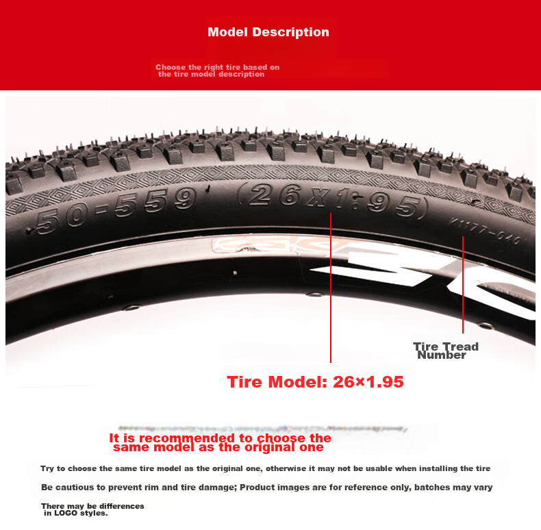 KENDA Bicycle Tire Set, 26X1.95, Extended American-Style Valve, Butyl Rubber Inner Tube, Low Wind Resistance, Wear-Resistant 5