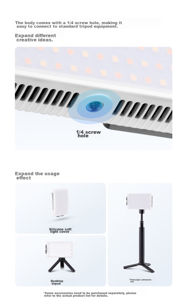 Zhiyun CM25 Live Streaming Photography Light, 25W Professional Portable Fill Light, LED Phone And Camera Small Video Light for Indoor And Outdoor Shooting, Constant On Pocket Light 11