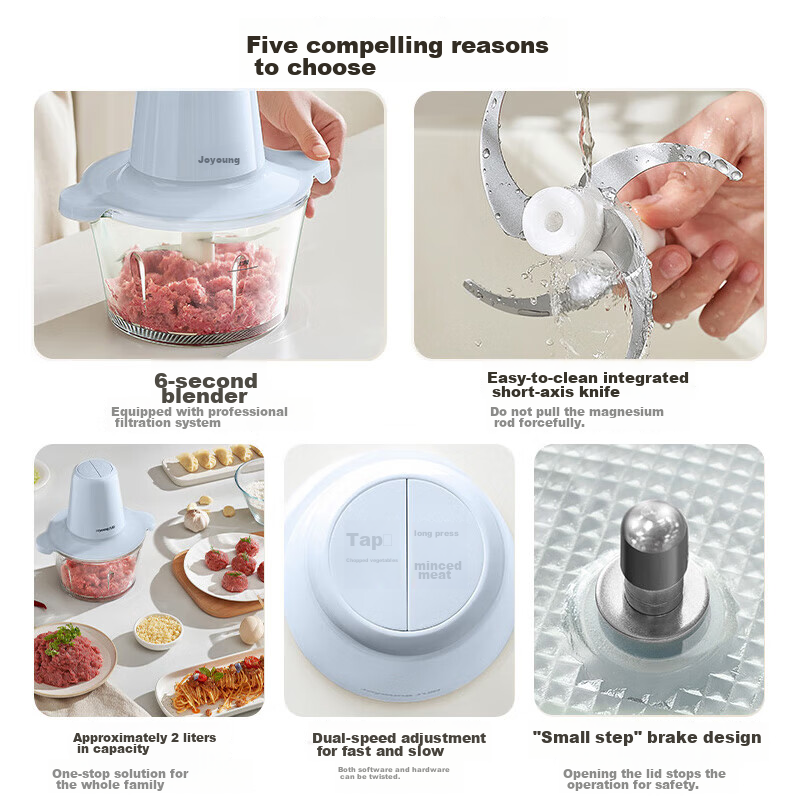 Joyoung Meat Grinder, Home Electric Mixer, Vegetable Chopper, Mincer, Multi-Functional Food Processor