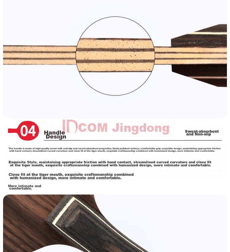 729 Table Tennis Blade, Table Tennis Racket Straight Handle, Gai Shi Black Ebony 5-Layer Pure Wood Offensive Type 10