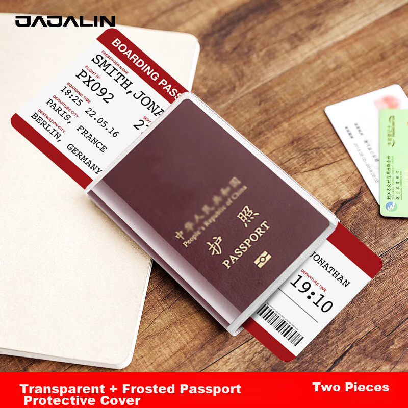 JAJALIN Passport Holder Travel Document Holder Anti-Splash Waterproof Passport Sleeve ID Holder Protective Cover for 2 Passports