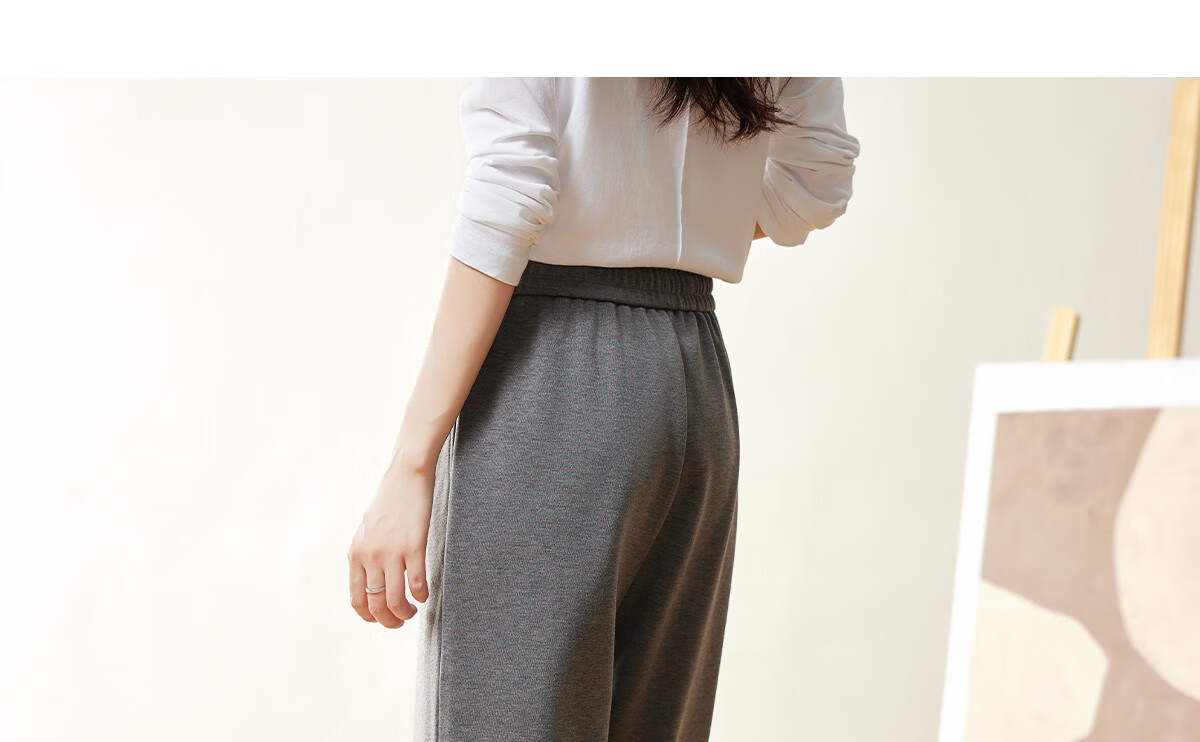Halo Queen Women's Casual Pants with Drawstring Elastic Waist, Straight-Leg Trousers, Slimming, Figure-Flattering, Versatile Comfortable Pants, New Product H143R1013 18