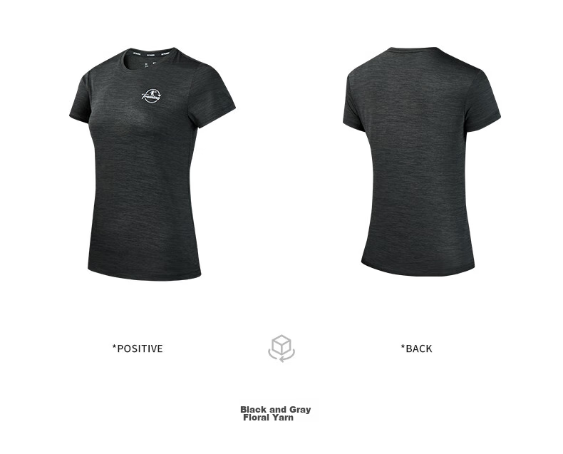 QIAODAN Women's Short-Sleeve T-Shirt, Summer Breathable Quick-Dry Round Neck Sports Running Tee Top for Wome 25