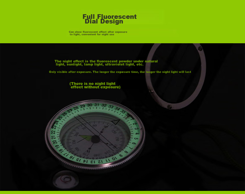 BIJIA Multifunctional Professional Compass, Outdoor Hiking Compass, Geological Compass with Fluorescent Ring, High Precisio 10
