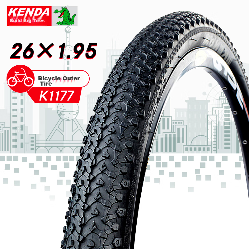 KENDA K1177 Tire, 26*1.95, Mountain Bike Bicycle Tire, Bicycle Outer Tire with Studs, Anti-Slip, Black