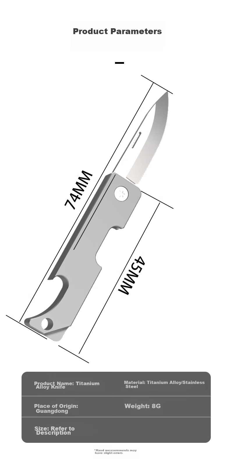 YORA Titanium Alloy Multifunctional Keychain Mini Knife Beer Opener Package Opener Folding Portable EDC Tool 9