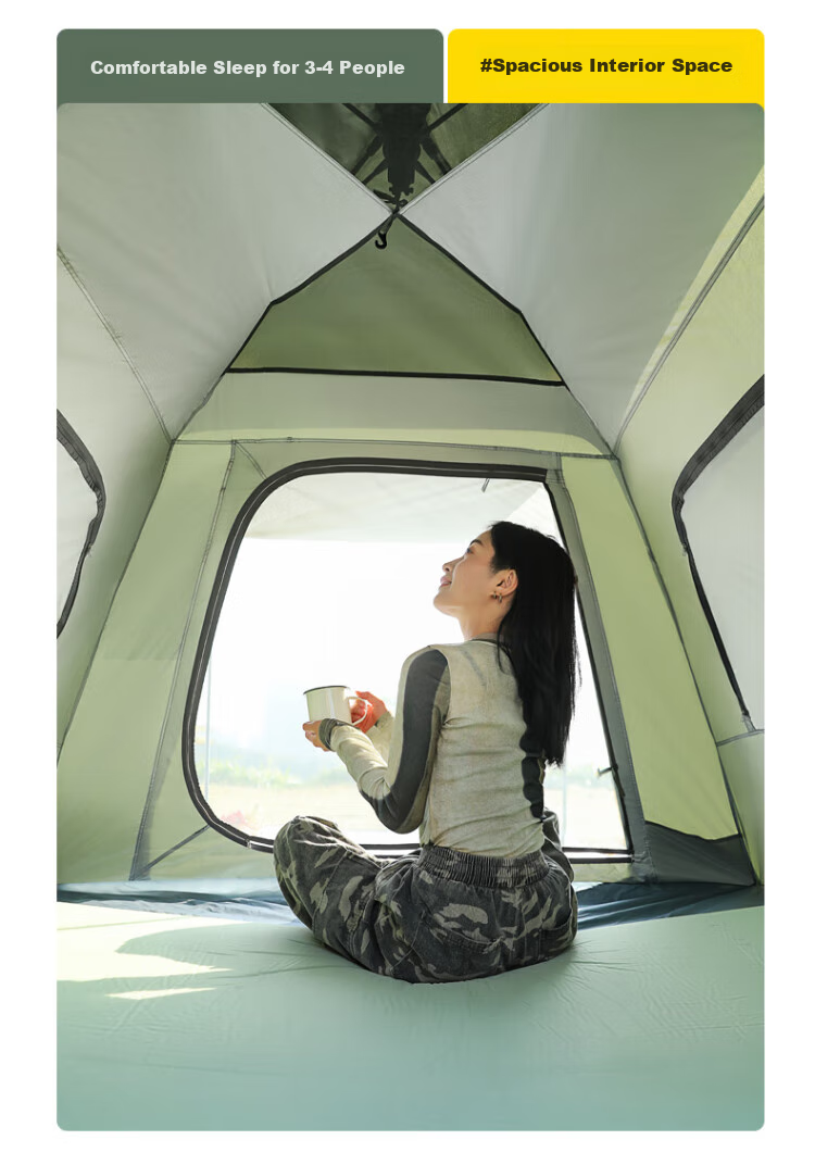 CAMEL Xiaoyao Pro Outdoor Tent, Silver-Coated Sun Protection Camping Tent, Fully Automatic Quick-Open Camping Equipment, 133BANA027-1 8