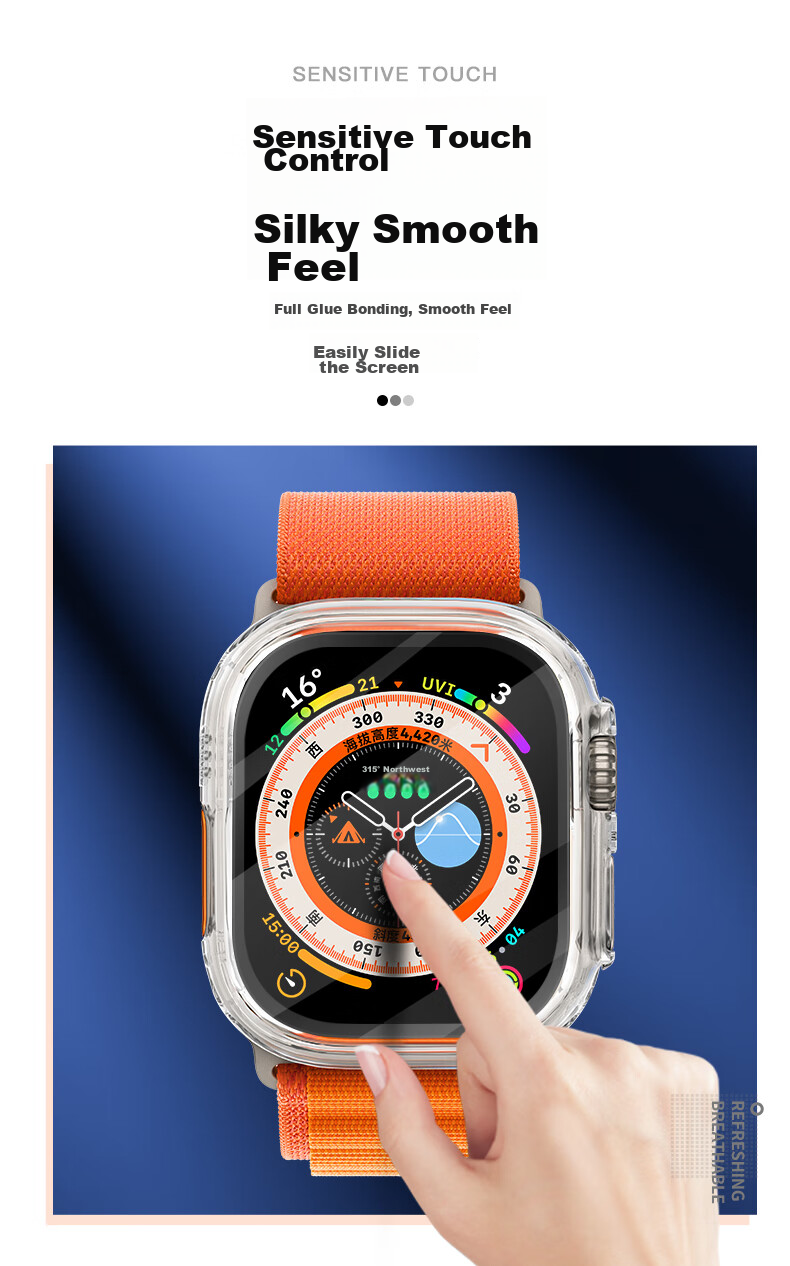 Weiqiantu [Shell And Film Integrated] Protective Case for Apple Watch S11/S10, Compatible with Apple IWatch Ultra 4/3/9/8/SE 3, Protective Case with Integrated Tempered Glass Film 7
