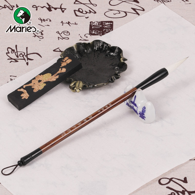 Marie's Single White Cloud Calligraphy Brush, Chinese Painting Brush for Adult Beginners, Four Treasures of The Study, Chinese Painting Regular Script Running Script Freehand And Fine Line Calligraphy Brush G1310-2