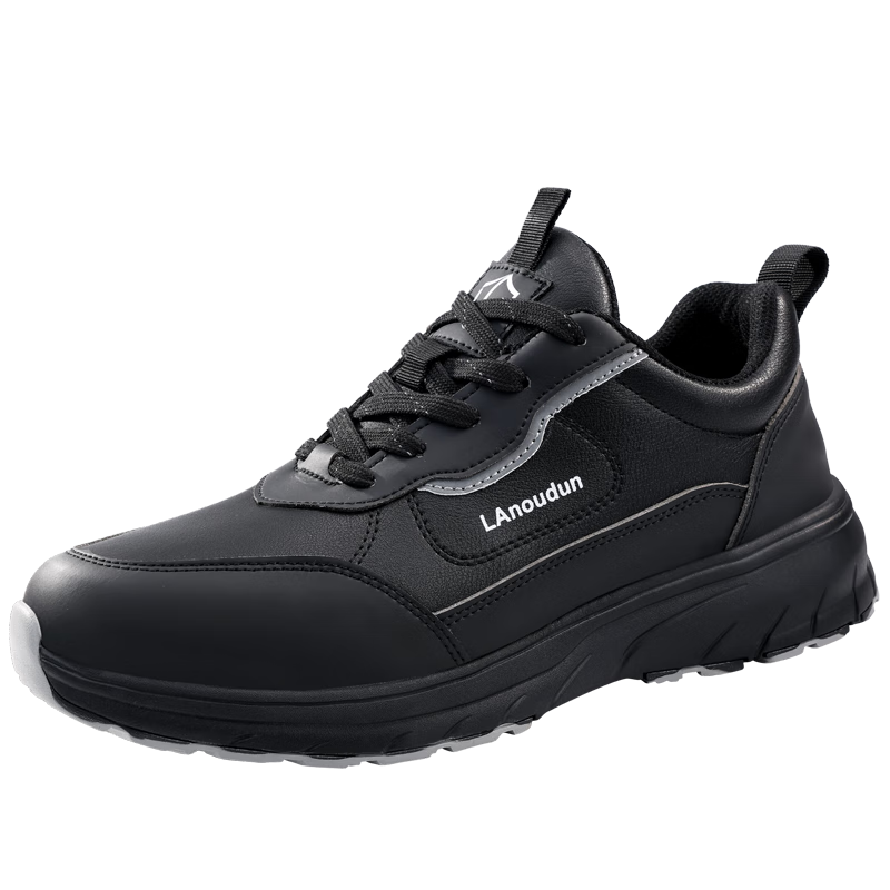 Lanoudun Men's Ultra-Light Soft-Soled Waterproof Steel Toe Anti-Puncture Safety Work Site Shoes D251-1 Size 40