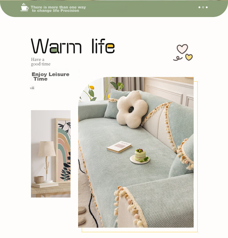 AVIVI Sofa Cushion, All-Season Non-Slip Sofa Cover, Throw Blanket, Armrest And Backrest Towel, 90*90 Cm, Nutmeg Gree 2