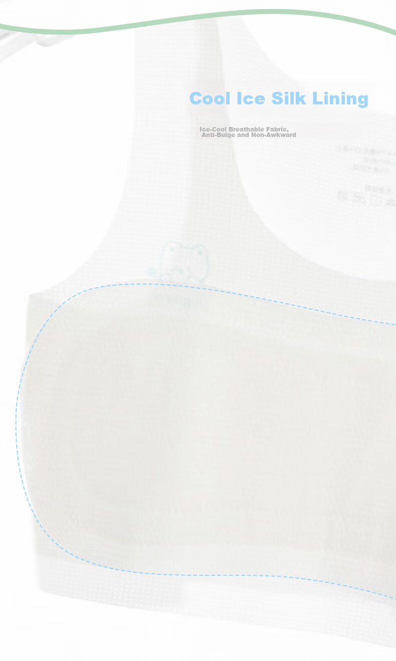 LangSha Girls' Underwear, Ice Silk Seamless Development Puberty Bra, Mesh Camisole for Elementary, Middle And High School Students, 75A 3