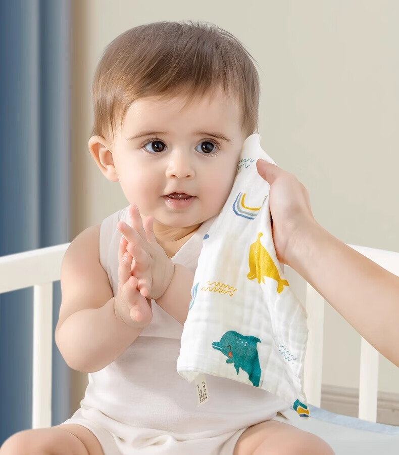 Beitaisi Baby Wipes, Gauze Small Square Towels for Newborns And Infants, Children's Face Towels, 4-Ply, 3-Pack, 30*30cm 2