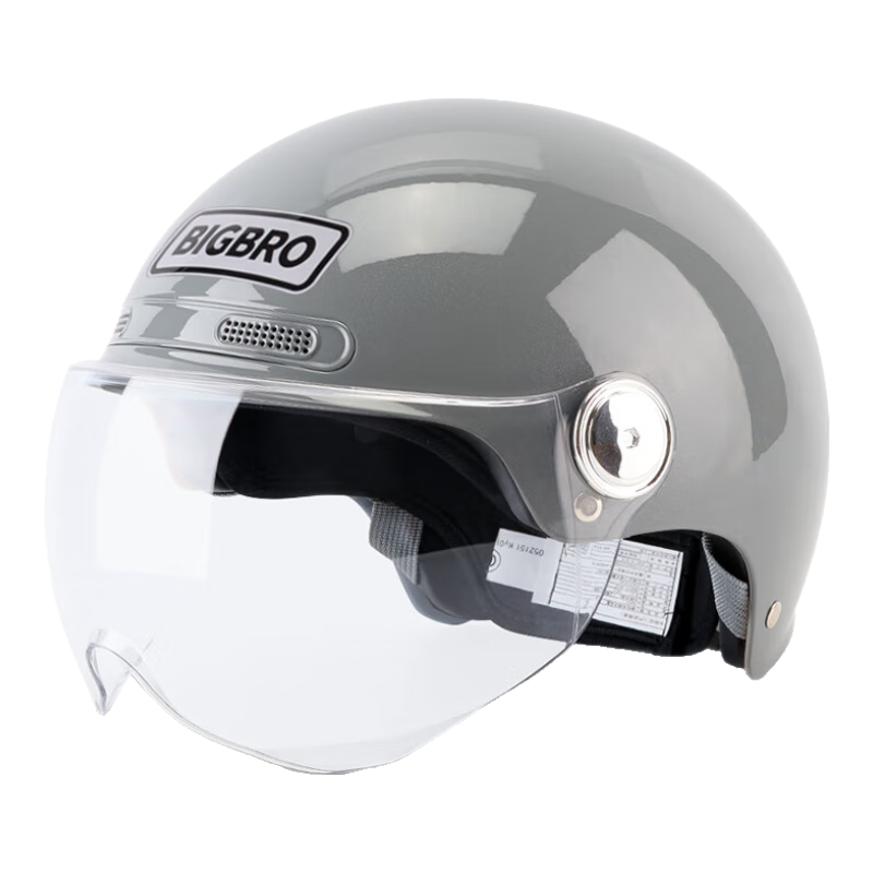 BIGBRO K15 Quantum Gray, New National Standard 3C Certified Motorcycle And Electric Bike Riding Helmet, Unisex for All Seasons, Sun Protection, Suitable for Electric Scooters, Summer Half Helmet