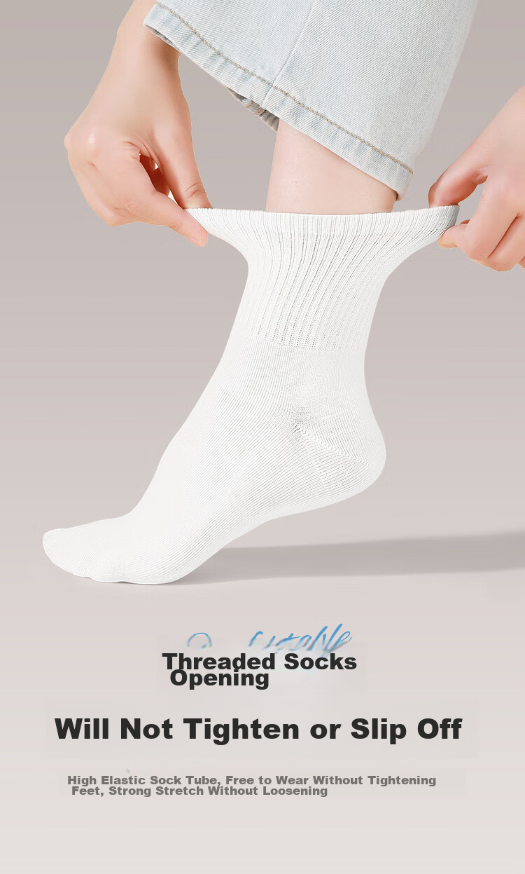 CHUYISHENG 7 Pairs Disposable Socks for Men And Women, Cotton Socks, Sweat-Absorbing, Breathable, 10A Antibacterial, No-Wash Daily Disposable, Individually Wrapped, Travel-Friendly 6