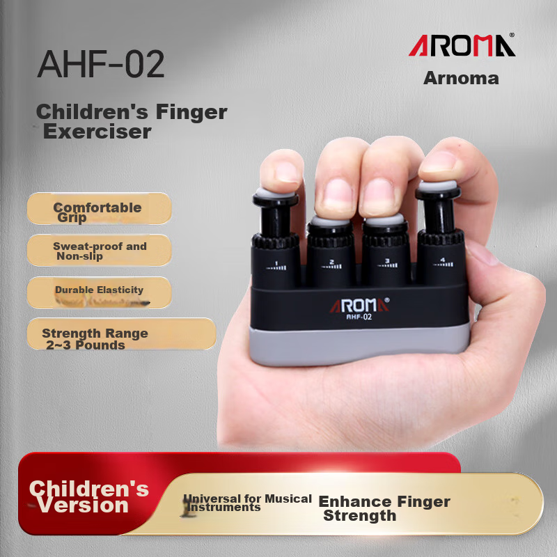 AROMA Children's Finger Strengthener, Piano Finger Trainer, Guitar Finger Flexibility Trainer, Grip Strengthener AHF-02