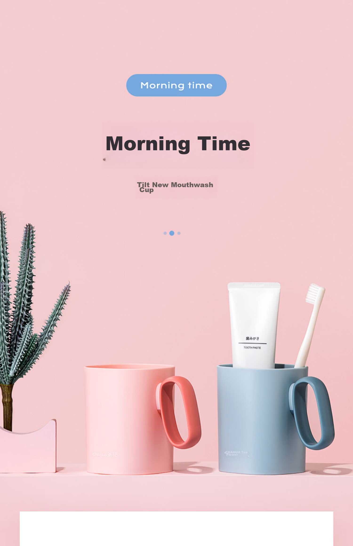 CHAHUA Mouthwash Cup, Toothbrush Cup for Home Use, Thickened, Portable, Oral Hygiene Cup, Random Color, 2 Pieces 1