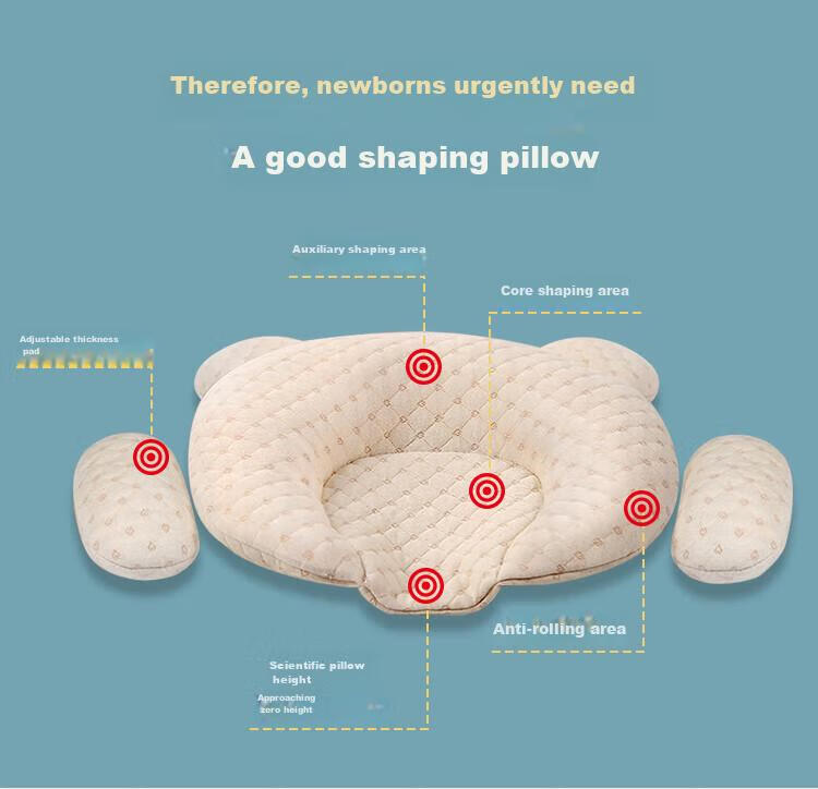 Xiqinbao Baby Pillow Children's Pillow Kindergarten Baby Nap Pillow 50x30cm (Gauze Pillowcase + Pillow Core) Blue Pony 3