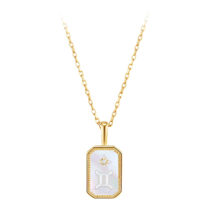 Arsis Embossed 12 Constellations Necklace, Original Design, Exquisite And Fashionable, Versatile, Birthday Gift for Girlfriend, Gemini